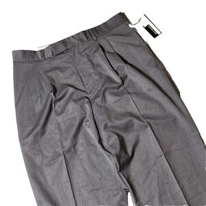 Reunion Menswear Wool Blend Pants 36x32 (Fit 35x32) Gray Pleated Cuffed Trousers